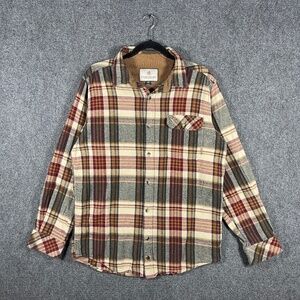 Legendary Whitetails Buck Camp Flannel Plaid Button Up Corduroy Shirt Medium